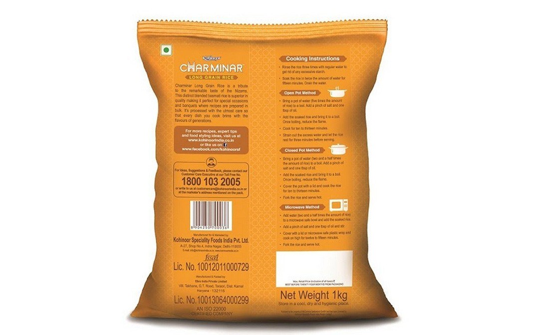 Kohinoor Char Minar Long Grain Rice   Pack  1 kilogram